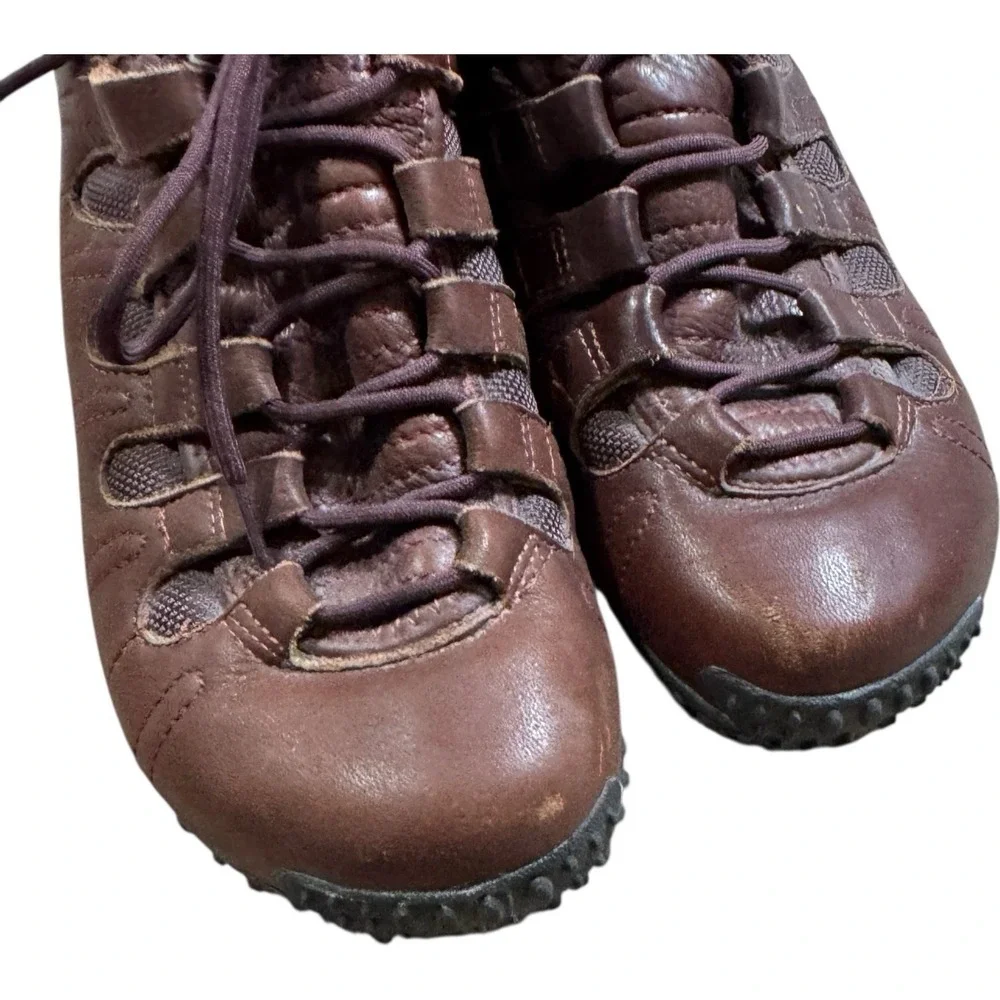 Tsubo Women's Merid Sneaker Leather Brandy Textile Lace Up Athletic Size 8 Shoes